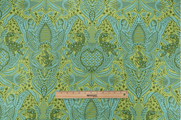 Click for 0.75 Yards Tula Pink ROAR! Collection Gift Rapt Printed Cotton Craft Fabric in Lime for Free Spirit Tula Pink ROAR! Collection Gift Rapt Printed Cotton Craft Fabric in Lime for Free Spirit