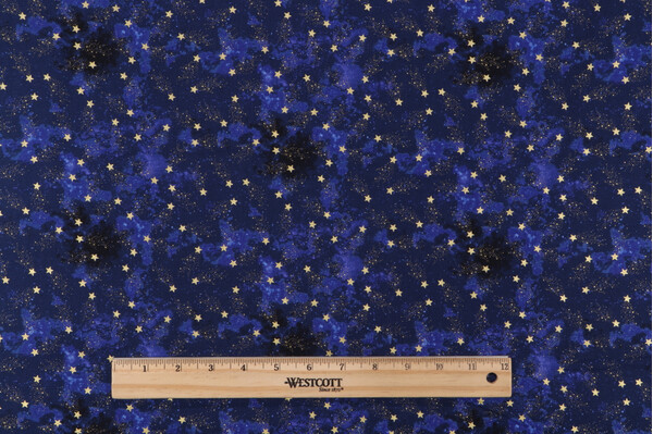 Fabrics Of SoHo Metallic Stars Printed Cotton Craft Fabric in Navy for Timeless Treasures