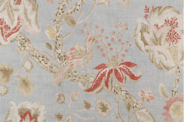 Waverly Adalet Printed Cotton Blend Drapery Fabric in Chambray