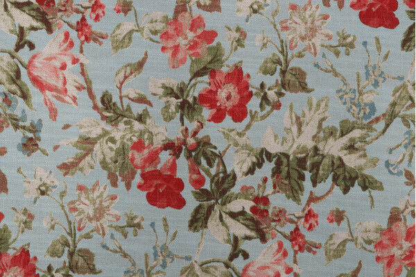 Click for 0.63 Yards Waverly Cosima Printed Cotton Blend Drapery Fabric in Robins Egg Waverly Cosima Printed Cotton Blend Drapery Fabric in Robins Egg