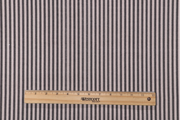 Waverly Timeless Ticking Printed Cotton Drapery Fabric in Black