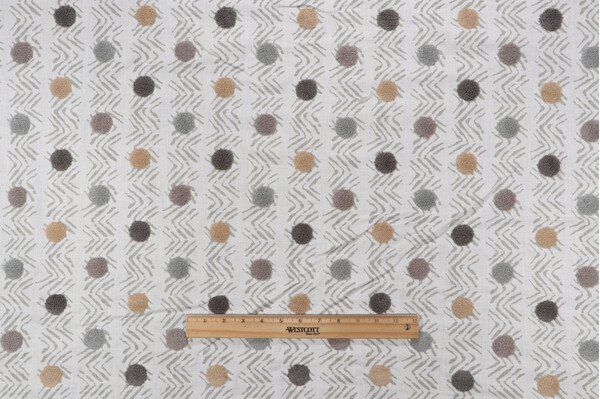 PK Lifestyles Moon Beat Printed & Embroidered Drapery Fabric in Pewter