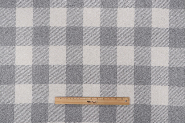 PK Lifestyles Check Box Woven Upholstery Fabric in Sterling