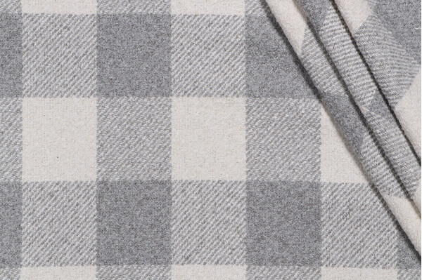 PK Lifestyles Check Box Woven Upholstery Fabric in Sterling