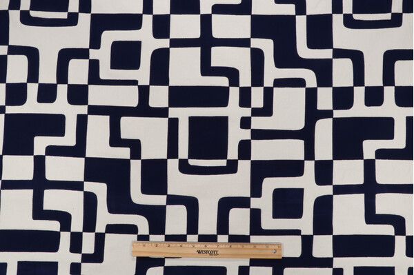 PK Lifestyles Positive Negative Flocked Cotton Drapery Fabric in Sail