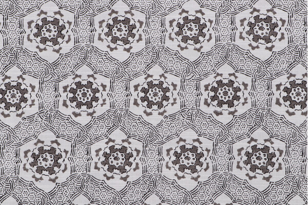 PK Lifestyles Trinket Printed Cotton Drapery Fabric in Charcoal