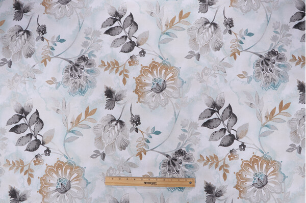 Click for 1 Yards Kelly Ripa Home Light-Hearted Printed Cotton Drapery Fabric in Spa Kelly Ripa Home Light-Hearted Printed Cotton Drapery Fabric in Spa