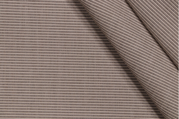 Sunbrella Rib 7761-0000 Woven Solution Dyed Acrylic Outdoor Fabric in Taupe/Antique Beige