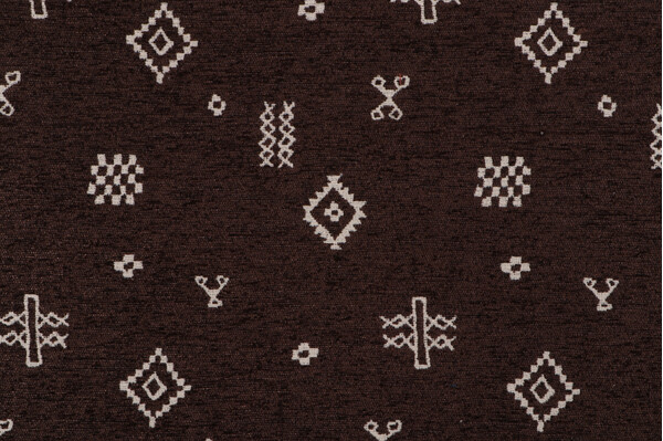 Covington Divya Chenille Damask Upholstery Fabric in 603-Chocolate 