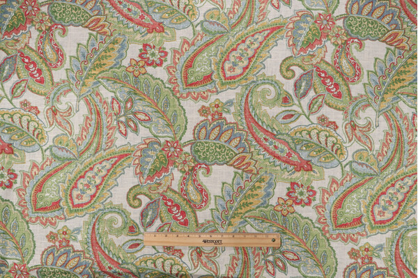 Sample of Covington Camden Printed Linen Blend Drapery Fabric in 11-Multi 