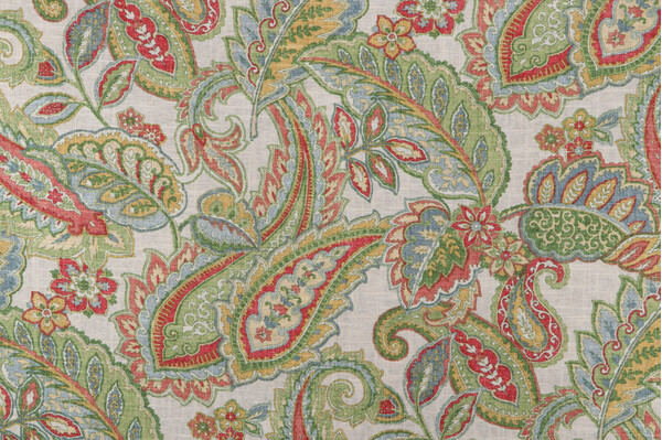 Sample of Covington Camden Printed Linen Blend Drapery Fabric in 11-Multi 