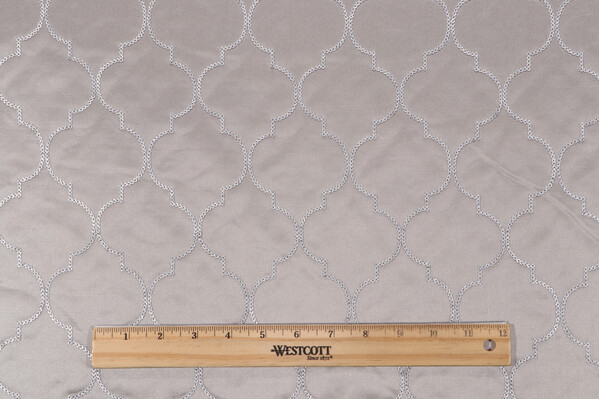 Covington Kismet Sequin Embroidered Drapery Fabric in 90-Silver 