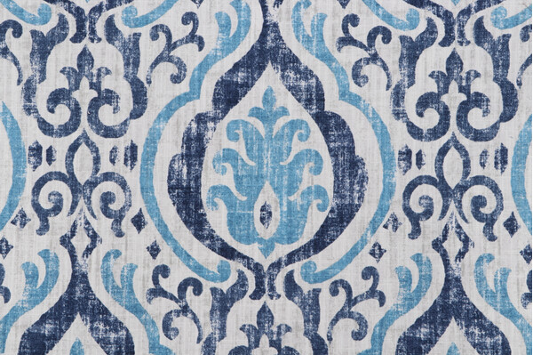 Sample of Covington Alahambra Printed Cotton Drapery Fabric in 54-Sapphire 