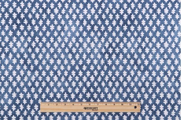 Premier Prints Gem-Slub Linen White Printed Drapery Fabric in Bermuda