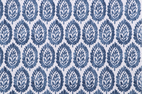 Premier Prints Lynn-Slub Linen White Printed Drapery Fabric in Bermuda