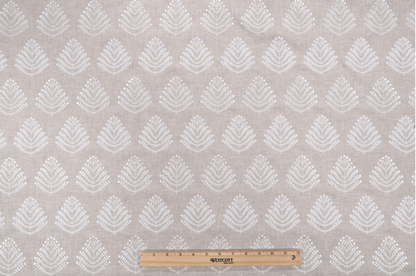 Click for 1.75 Yards PK Lifestyles Royal Fern Embroidered Drapery Fabric in Papyrus PK Lifestyles Royal Fern Embroidered Drapery Fabric in Papyrus
