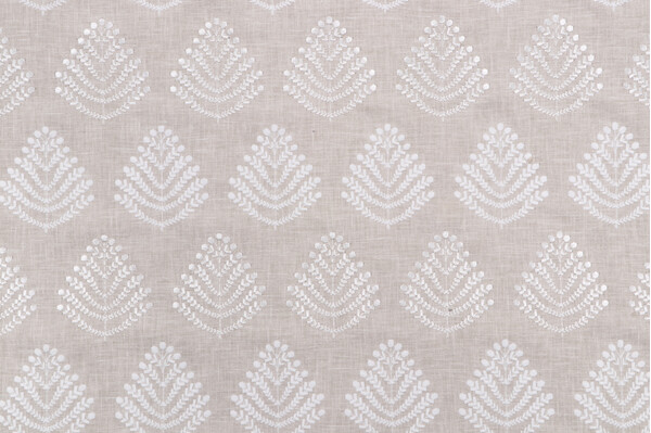 Click for 1.75 Yards PK Lifestyles Royal Fern Embroidered Drapery Fabric in Papyrus PK Lifestyles Royal Fern Embroidered Drapery Fabric in Papyrus