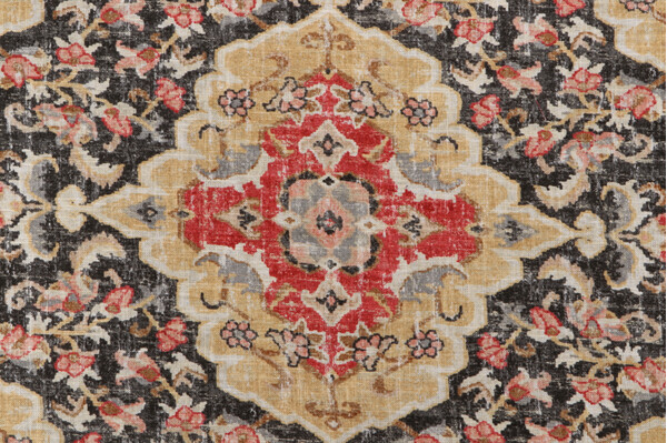 Sample of Covington Jaipur Printed Linen Blend Drapery Fabric in 912-Kohl 