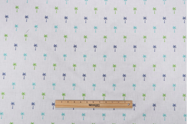 Covington Pindo Palm Embroidered Drapery Fabric in 548-Isle Waters 