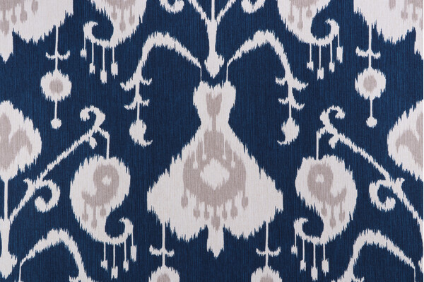 Sample of Magnolia Home Java Printed Cotton Drapery Fabric in Navy 