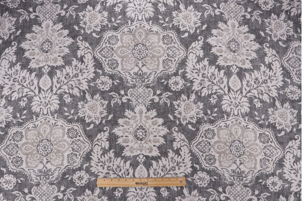Sample of Magnolia Home Belmont Printed Cotton Drapery Fabric in Metal 