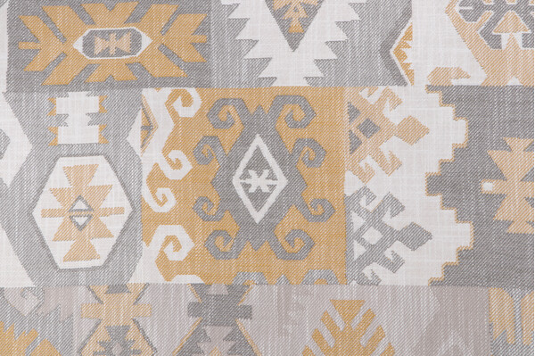 Kilim Woven Solution Dyed Acrylic Outdoor Fabric in Mustard