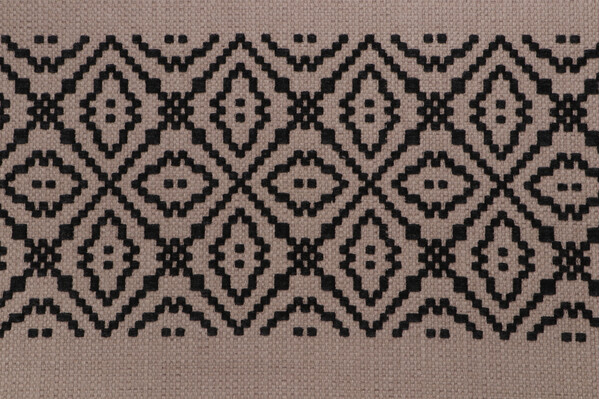 Sunbrella Tribal Stripe 370006-0002 Woven Solution Dyed Acrylic Outdoor Fabric in Flax/Midnight