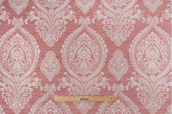 Mill Creek Novette Woven Chenille Damask Upholstery Fabric in Blush
