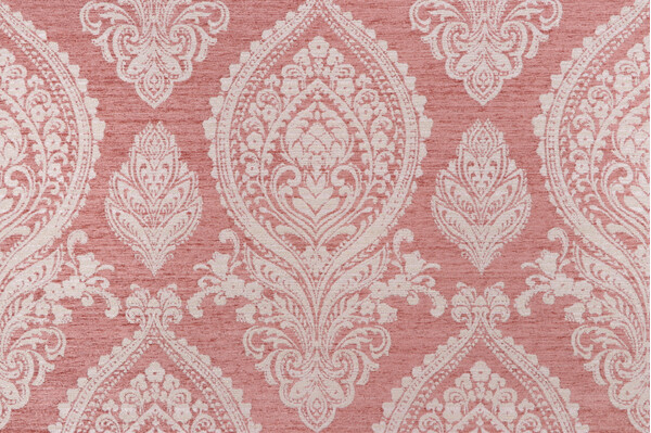 Mill Creek Novette Woven Chenille Damask Upholstery Fabric in Blush