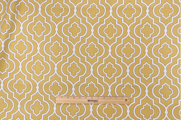Mill Creek Donetta-Paramount Printed Cotton Drapery Fabric in Gold