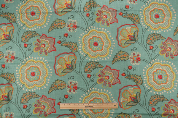 Richloom Davinci Printed Linen Blend Drapery Fabric in Mallard