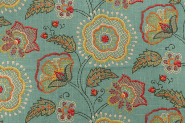 Richloom Davinci Printed Linen Blend Drapery Fabric in Mallard