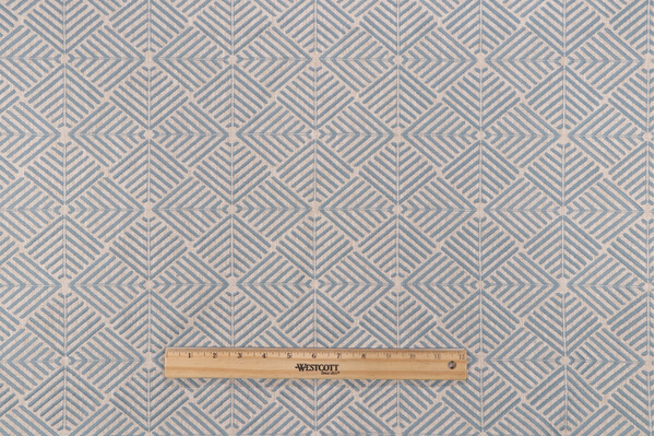 Clarke Embroidered Decorator Fabric in Cornflower