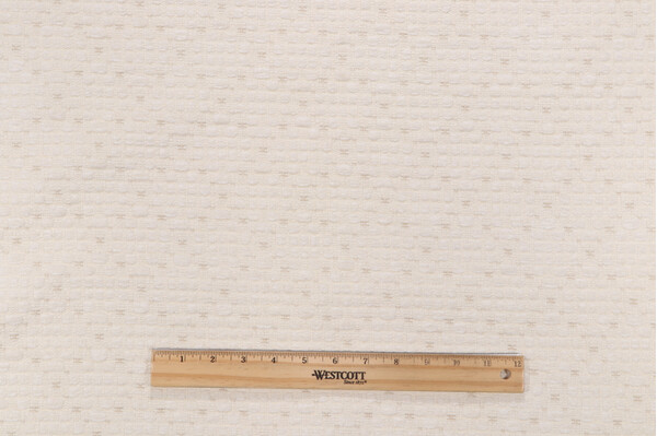 Diamond Woven Chenille Upholstery Fabric in Ivory