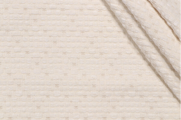 Diamond Woven Chenille Upholstery Fabric in Ivory