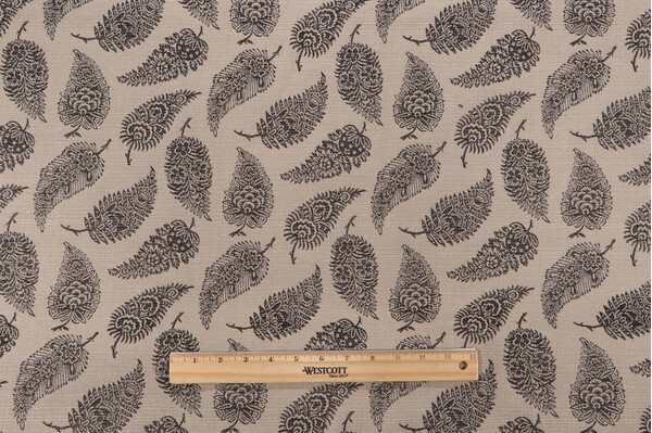 Coco Paisley Woven Upholstery Fabric in Onyx
