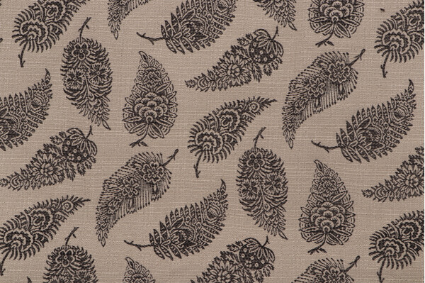 Coco Paisley Woven Upholstery Fabric in Onyx
