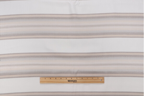 Stripe Woven Decorator Fabric in Pebble