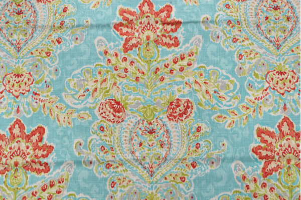 1 Yard Dena Home Crystal Vision Printed Linen Blend Drapery Fabric in Capri