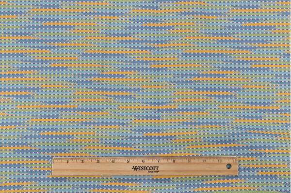 Reggae Stripe Woven Outdoor Fabric in Capri Blue