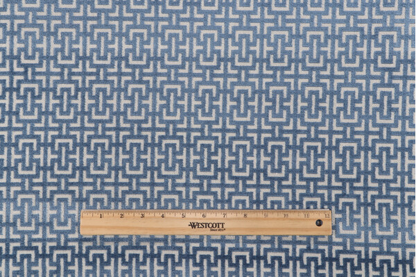 P Kaufmann Power Grid Grospoint Velvet Upholstery Fabric in Marine 