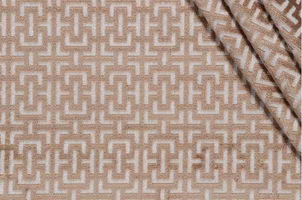 P Kaufmann Power Grid Grospoint Velvet Upholstery Fabric in Dune 