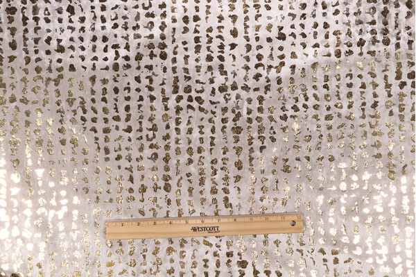 P Kaufmann Stealth Printed Velvet Decorator Fabric in Gold Dust 