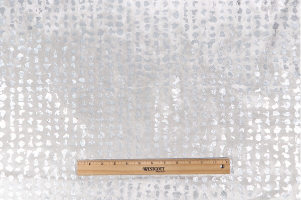 Sample of P Kaufmann Stealth Printed Velvet Decorator Fabric in Snow 