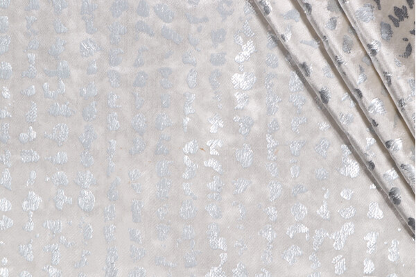 Sample of P Kaufmann Stealth Printed Velvet Decorator Fabric in Snow 