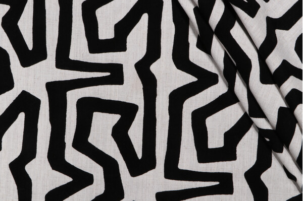 P Kaufmann Amazing Embroidered Decorator Fabric in Onyx 