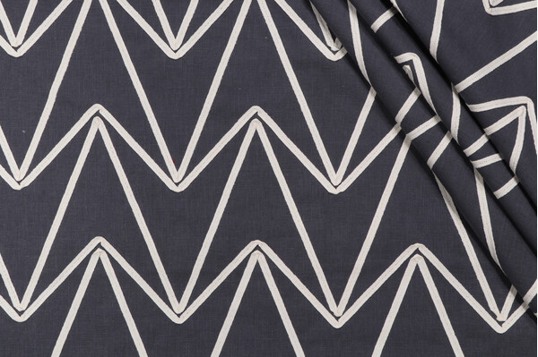 Richloom Flaunt Embroidered Drapery Fabric in Indigo 