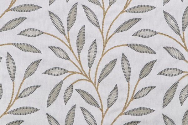 Richloom Inara Embroidered Drapery Fabric in Aloe 