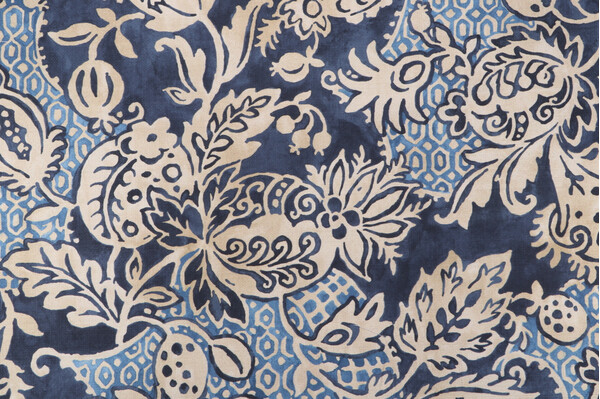 P Kaufmann Bruges Printed Cotton Drapery Fabric in Midnight