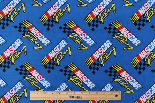 Retro Licensed NASCAR Racing Printed Cotton Craft Fabric
